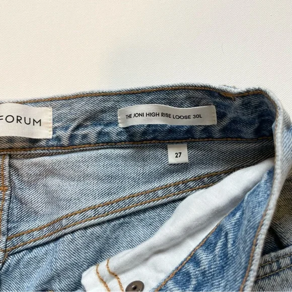 Denim Forum Sky Blue Wide Leg Jeans - Picture 7 of 8